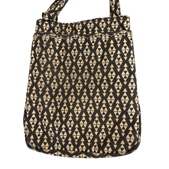 Kavu Keeper Crossbody Bag triangle tribal pattern brown tan western boho tote - Picture 3 of 4